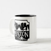 Boston Skyline Zweifarbige Tasse (Vorderseite Links)