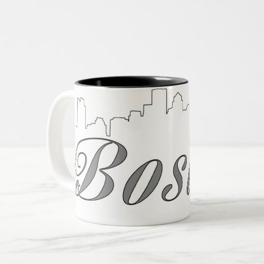 Boston-Skyline Zweifarbige Tasse (Vorderseite Links)