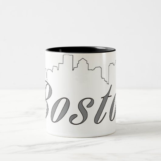 Boston-Skyline Zweifarbige Tasse (Mittel)