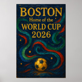 Boston Soccer Art 2026 Football Design Poster