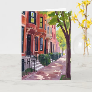 Boston Sommer   Massachusetts Brownstone Häuser Karte