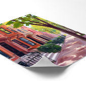 Boston Sommer | Massachusetts Brownstone Häuser Poster (Ecke)