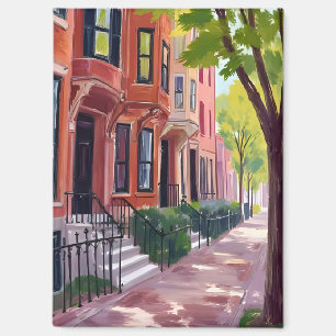 Boston Sommer   Massachusetts Brownstones Magnet