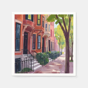 Boston Sommer Massachusetts Brownstones Serviette
