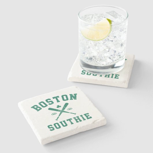 Boston Southie Steinuntersetzer (Seitenansicht)