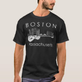 Boston Souvenir Men Massachusetts Skyline Music Gu T-Shirt (Vorderseite)