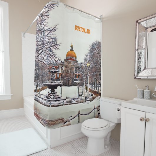 Boston Staat House im Winter Duschvorhang (Beispiel)