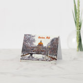 Boston Staat House im Winter Karte (Vorderseite)