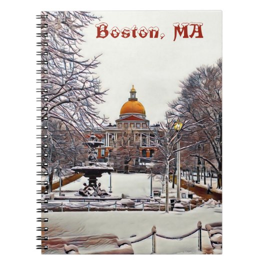 Boston Staat House im Winter Notizblock (Vorderseite)