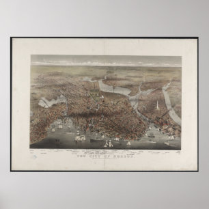 Boston-Stadt-Ansicht 1873 Poster