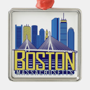 Boston-Stadt-Farben Ornament Aus Metall
