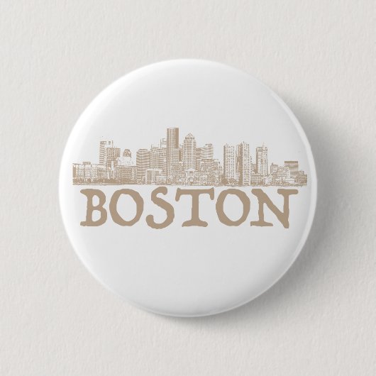 Boston-Stadt-Skylineknopf Button (Vorderseite)