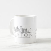 Boston-Stadt-stilisierte Skyline Kaffeetasse (Vorderseite Links)