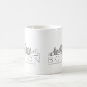 Boston-Stadt-stilisierte Skyline Kaffeetasse (Mittel)