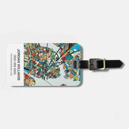 Boston-Stadt USA Gepäckanhänger (Vorderseite horizontal)