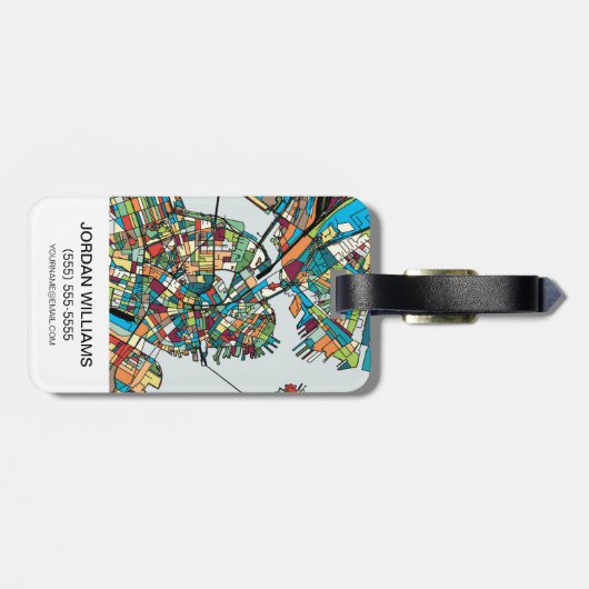 Boston-Stadt USA Gepäckanhänger (Rückseite horizontal)