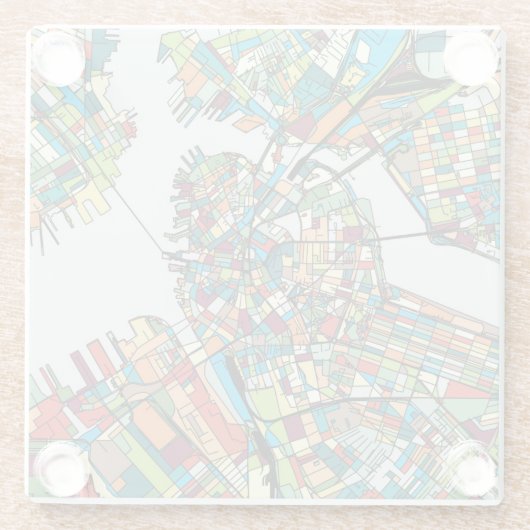 Boston-Stadt USA Glasuntersetzer (Rückseite)