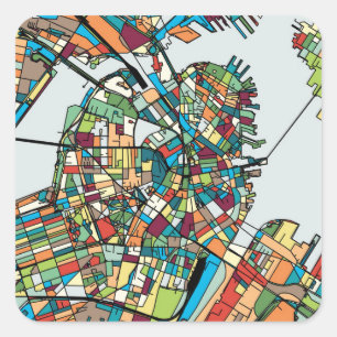 Boston-Stadt USA Quadratischer Aufkleber