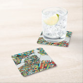 Boston-Stadt USA Rechteckiger Pappuntersetzer (Vor Ort)