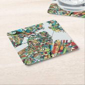 Boston-Stadt USA Rechteckiger Pappuntersetzer (angewinkelt)