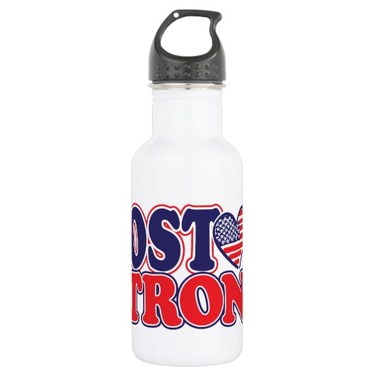 Boston stark mit amerikanischem Herzen Edelstahlflasche (Vorderseite)
