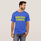 BOSTON STARKER gelber und blauer Schablone-T - T-Shirt (Vorne ganz)