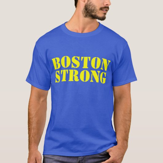 BOSTON STARKER gelber und blauer Schablone-T - T-Shirt (Vorderseite)
