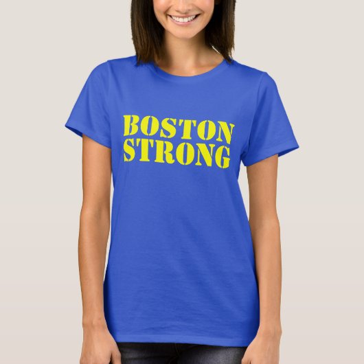 BOSTON STARKER gelber und blauer Schablone-T - T-Shirt (Vorderseite)