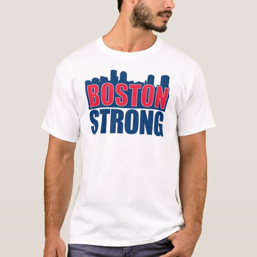 Boston-starkes Rotes u. blau T-Shirt (Vorderseite)
