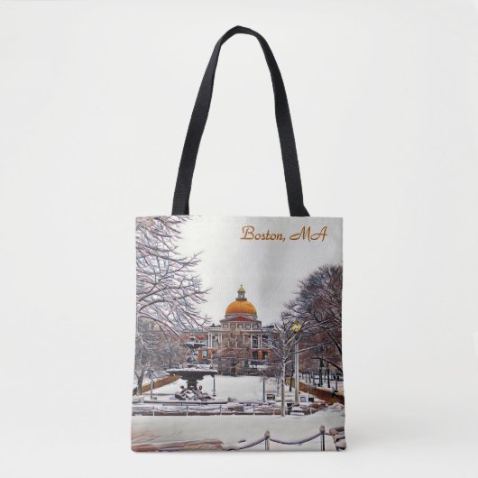 Boston State House im Winter  Tasche (Vorderseite)
