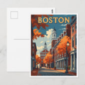 Boston Straße Postkarte (Vorne/Hinten)