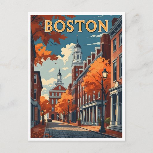 Boston Straße Postkarte (Vorderseite)