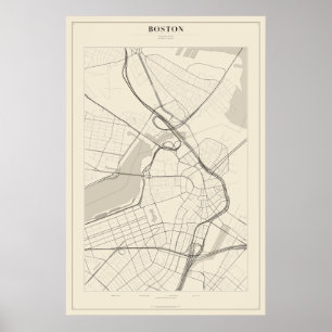 Boston-Straßenkarte Poster