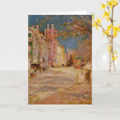 Boston Street Scene - Edward Mitchell Banister Karte (Gelbe Blume)