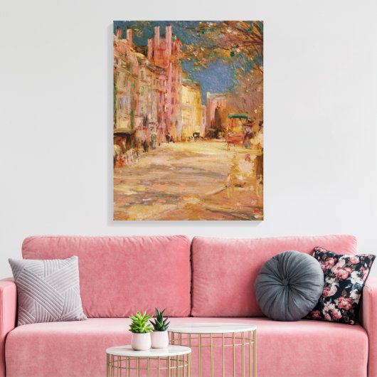 Boston Street Scene - Edward Mitchell Banister Leinwanddruck (Insitu (Wohnzimmer))