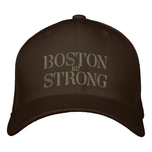 Boston Strong 617 Ribbon Edition Bestickte Baseballkappe (Vorderseite)