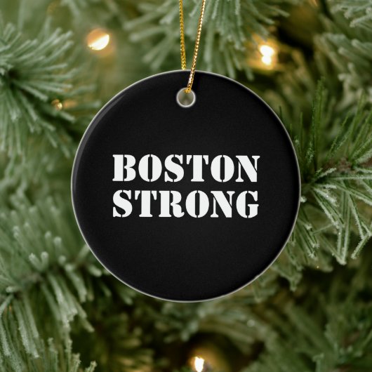 Boston Strong Black and White Christmas Keramik Ornament (Baum)