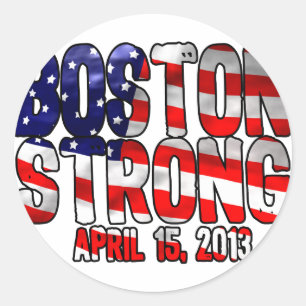 Boston Strong Flag Runder Aufkleber