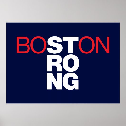 Boston Strong Helvetica Poster auf marineblau (Vorne)