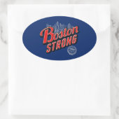 Boston Strong in Rot und Blau Ovaler Aufkleber (Tasche)
