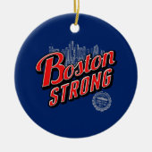 Boston Strong on a Blue Decor Keramik Ornament (Vorne)