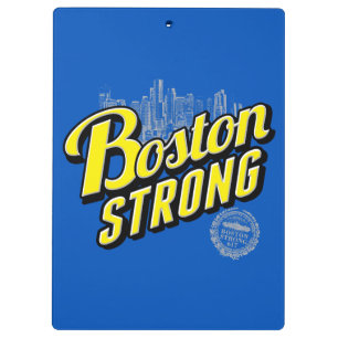 Boston Strong on a Blue Decor Klemmbrett
