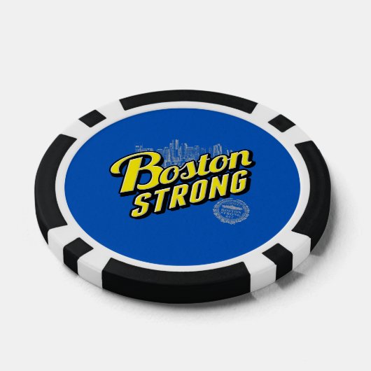 Boston Strong on a Blue Decor Pokerchips (Einzeln)
