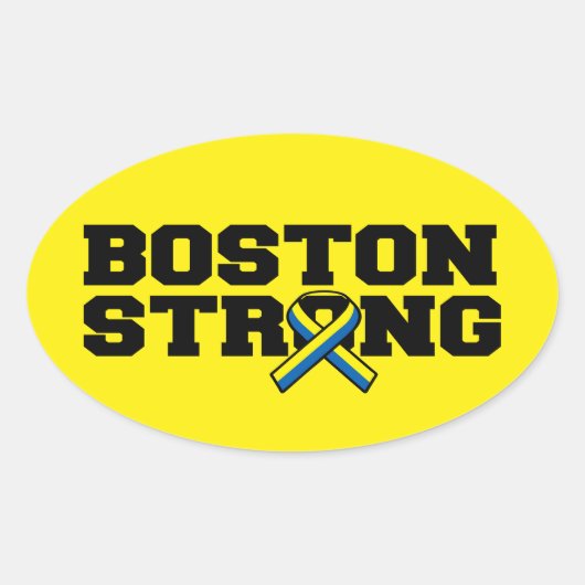 BOSTON STRONG Ribbon Grafik Ovaler Aufkleber (Vorderseite)