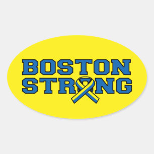 BOSTON STRONG Ribbon Grafik Ovaler Aufkleber