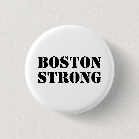 "Boston Strong" schwarz Button (Vorderseite)