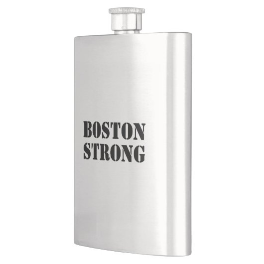 "Boston Strong" schwarz, rostfrei Flachmann (Links)