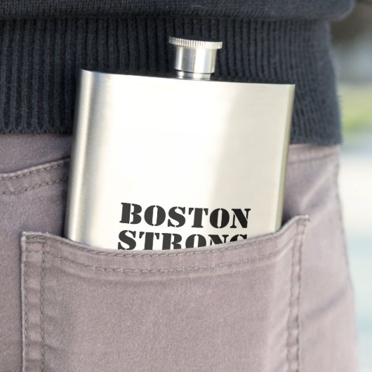 "Boston Strong" schwarz, rostfrei Flachmann (Beispiel)