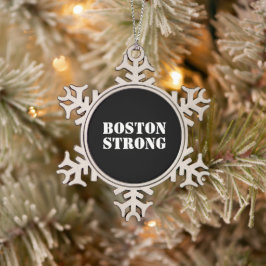 "Boston Strong" schwarz Schneeflocken Zinn-Ornament
