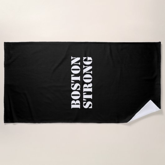 "Boston Strong" schwarz Strandtuch (Vorderseite)